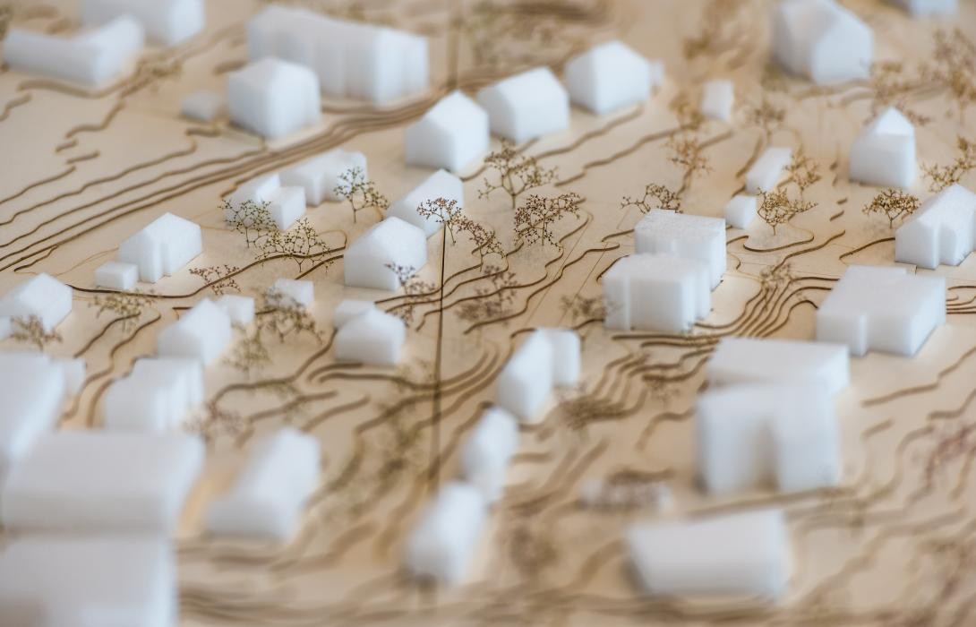 Modell einer Neubausiedlung