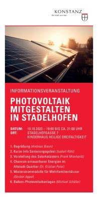 Flyer Infoveranstaltung Photovoltaik mitgestalten in Stadelhofen