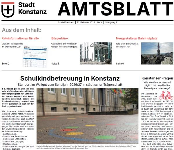 Ausschnitt aus der Titelseite des Amtsblattes Ausschnitt aus der Titelseite des Amtsblattes