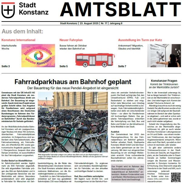 Ausschnitt aus der Titelseite des Amtsblattes Ausschnitt aus der Titelseite des Amtsblattes