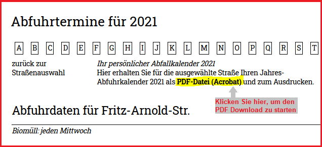 Abfuhrkalender als PDF