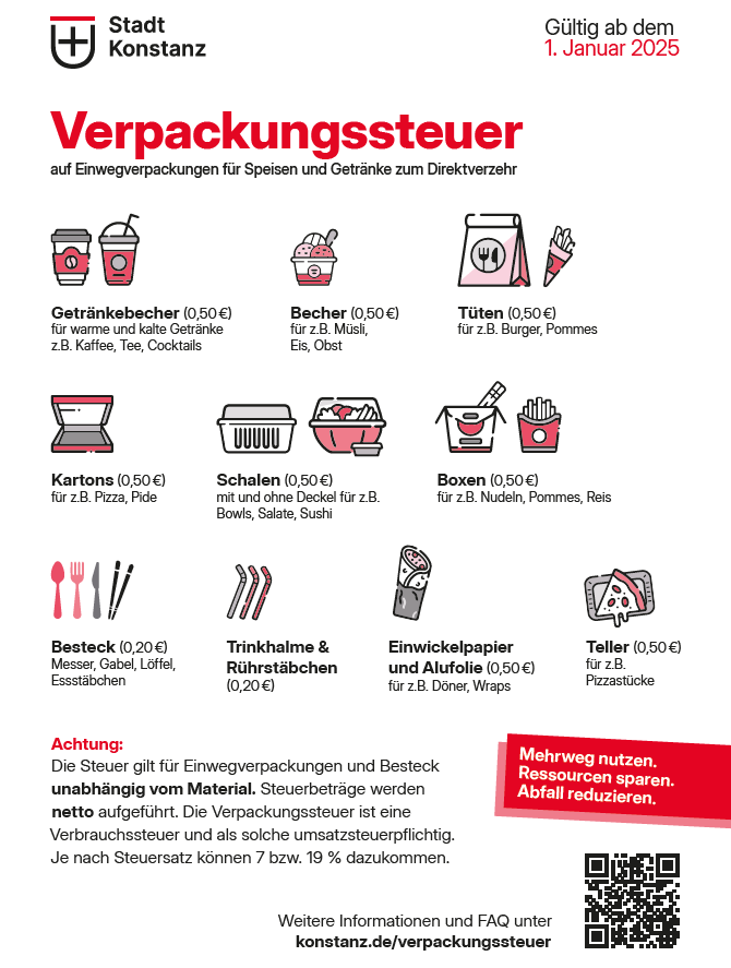 Plakat Verpackungssteuer