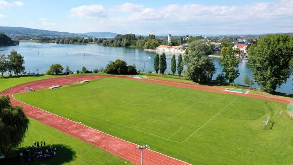 Der Schänzle Sportplatz in Luftaufnahme