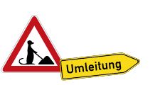 Schild Umleitung