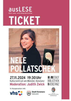 Plakat für die ausLESE mit Nele Pollatschek